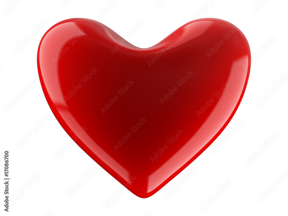 Isolated heart on white background. 3D image. Isolated heart on white background. 3D image.