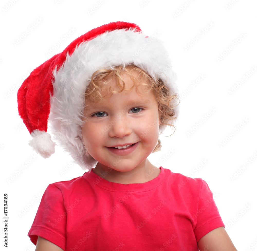 Child in a Christmas hat Child in a Christmas hat