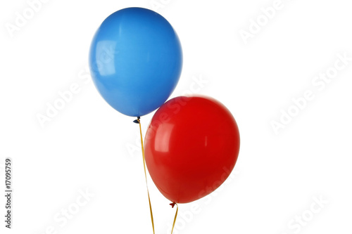 Two balloons isolated on white