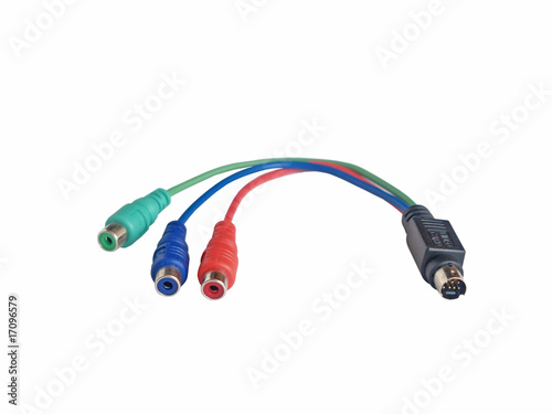 Cable and connector on white background