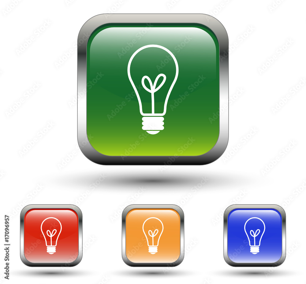 Bulb Sign Square Icons Bulb Sign Square Icons