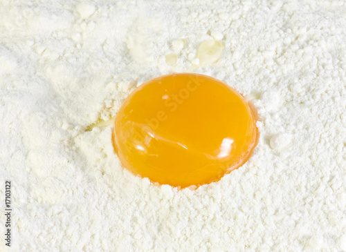 egg yolk on wheat flour