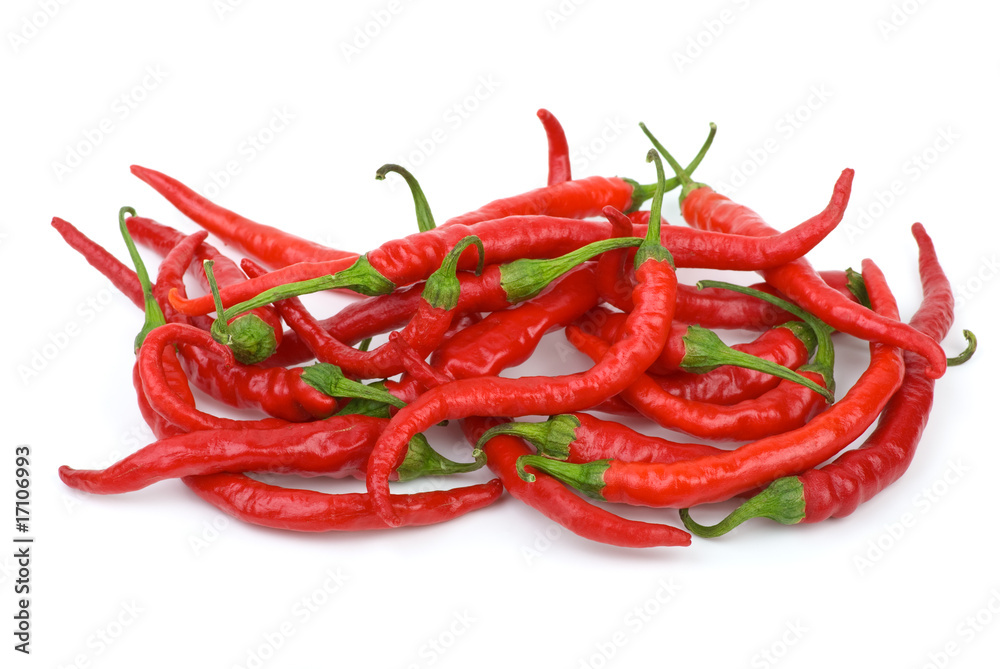 Pile of red chili peppers