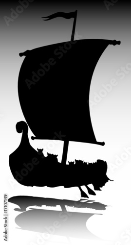 viking boat vector silhouettes