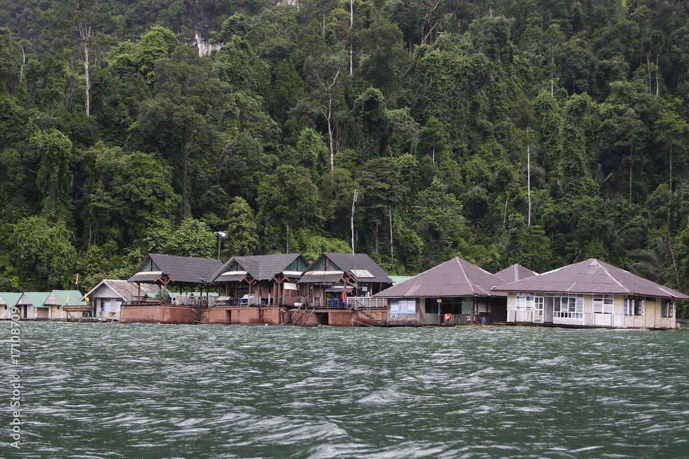 Floating house Ratchaprapha Dam, Khao Sok National Park, Surat Thani Province, Thailand Floating house Ratchaprapha Dam, Khao Sok National Park, Surat Thani Province, Thailand