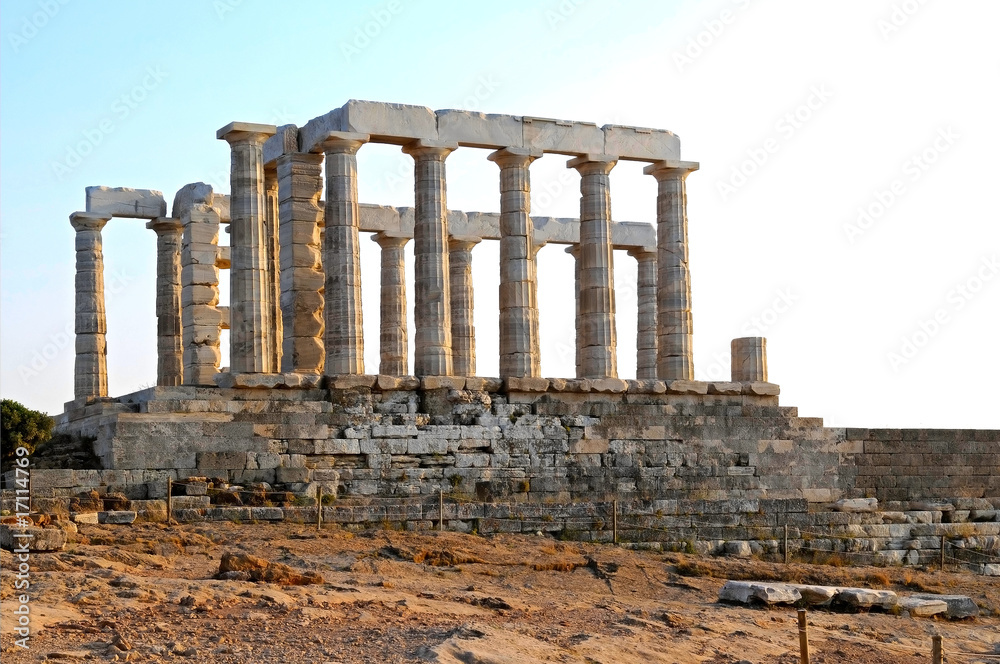 the temple of Poseidon on cape Sounion, Greece