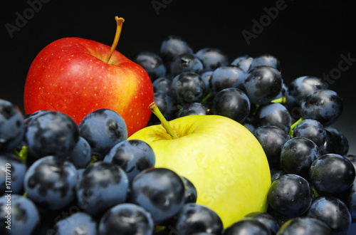 Fruits on black