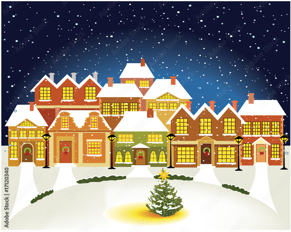 Winter town. Winter town.