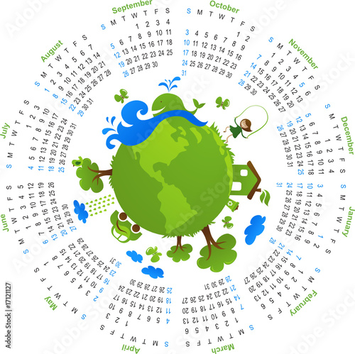 Circle Vector Calendar for 2010