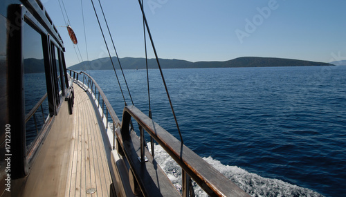 wooden boat deck © Enisu