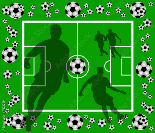 Fussballfeld mit Spieler Silhouetten