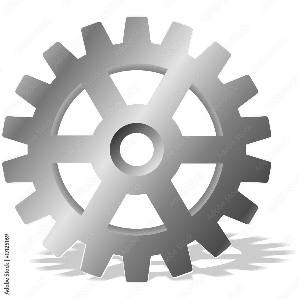 Gear with shadow. Vector design element.