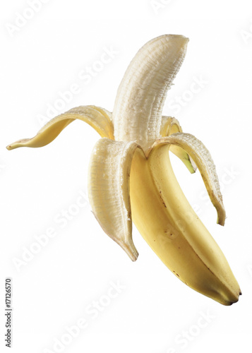 halb abgeschälte Banane