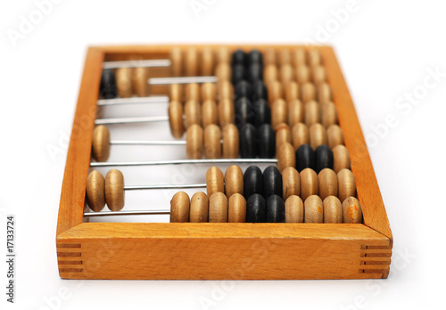 Vintage wooden Abacus isolated on a white