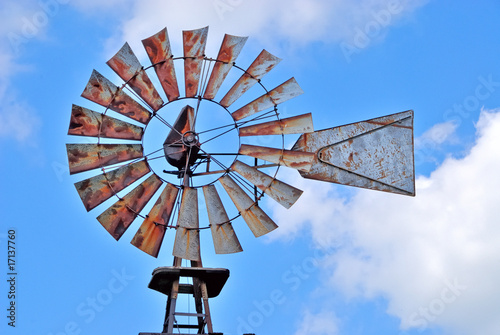 Closeup of Blades on Vintage Windmill