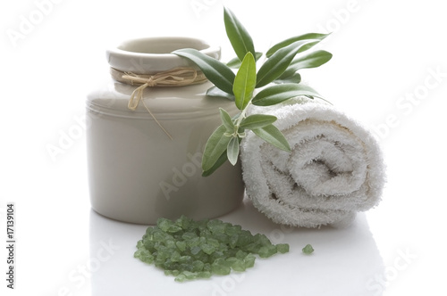 bath salt with olive branch