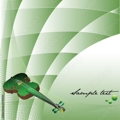 Background with green violin