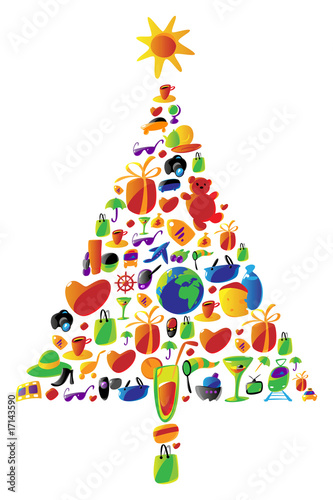 Christmas tree made of icons