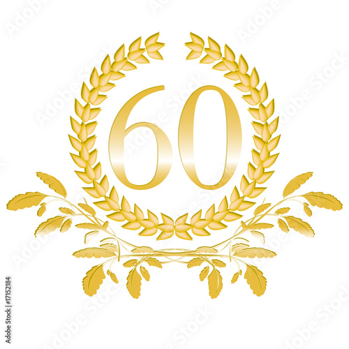 60-Lorbeerkranz mit Eichenblatt Dekor