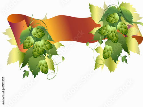 hops plant and ribbon