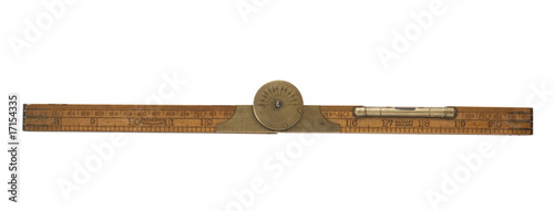 Bild auf Leinwand Antique carpenter's boxwood folding rule marked Rabone