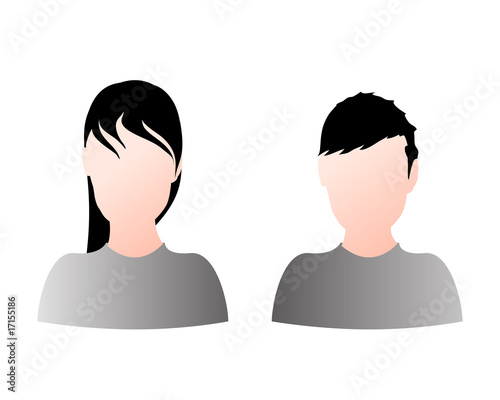 male female web avatars vector