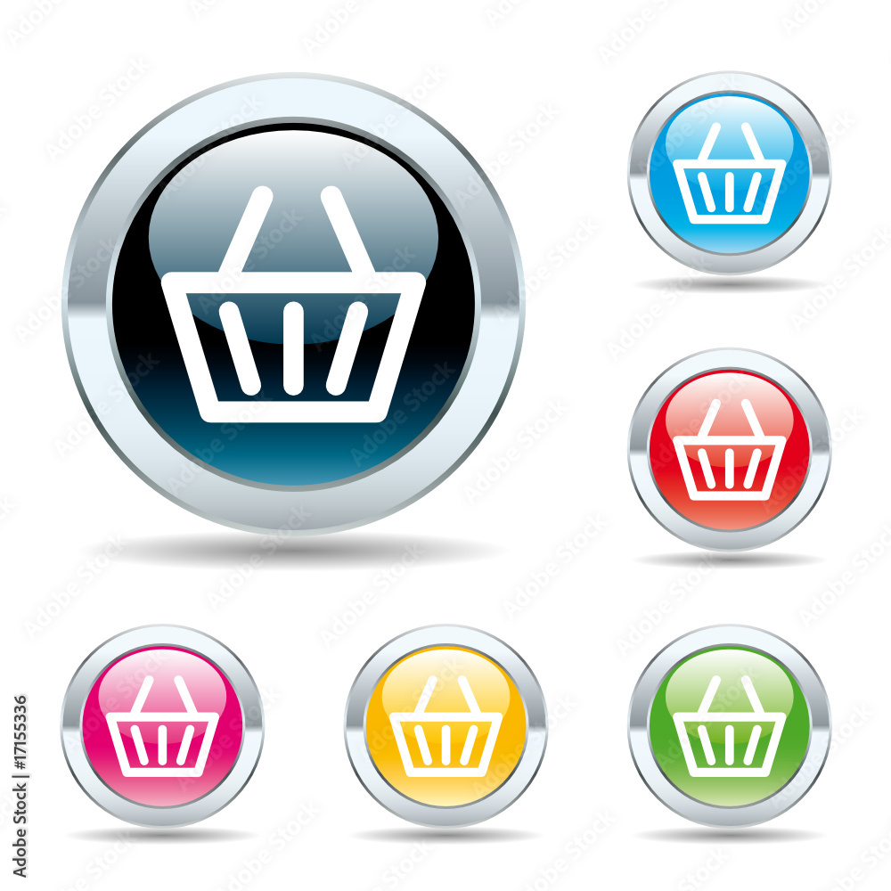 Shopping cart. Vector circle icon. Button Shopping cart. Vector circle icon. Button
