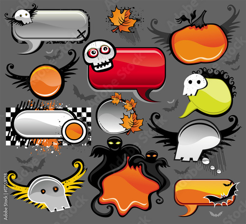 Halloween vector set of design elements.
