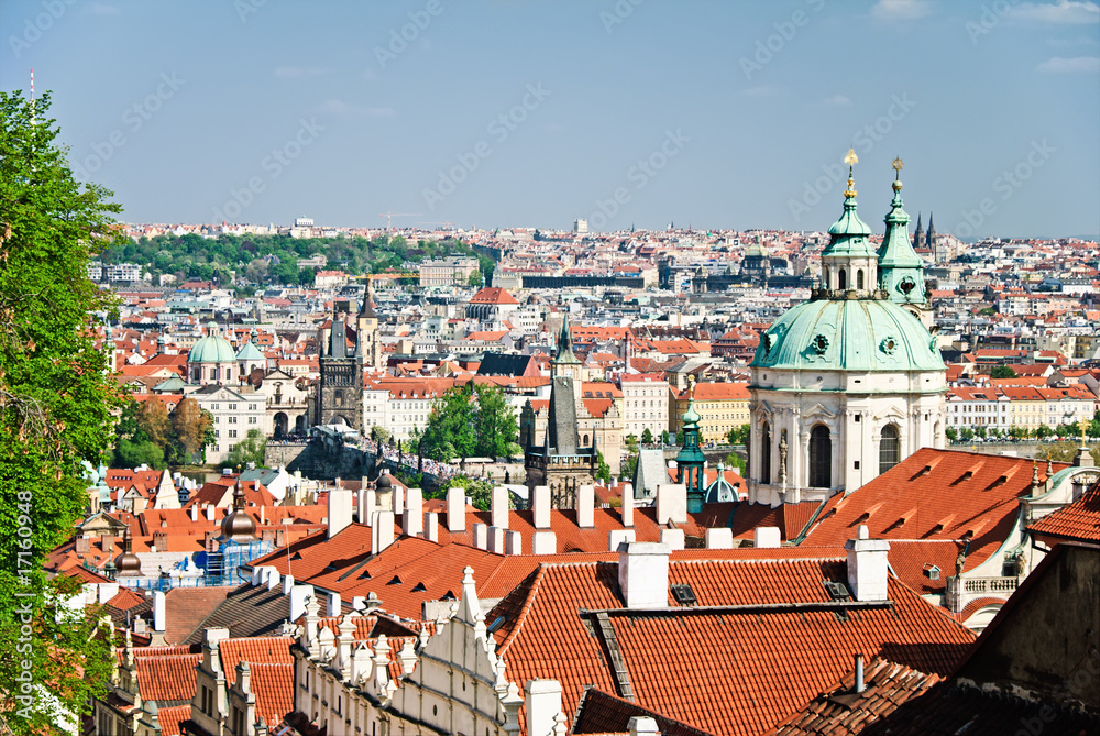 View of sunny Prague. Czech republic
