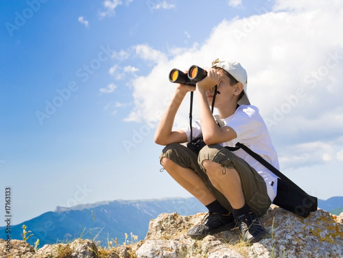 Child with binoculars