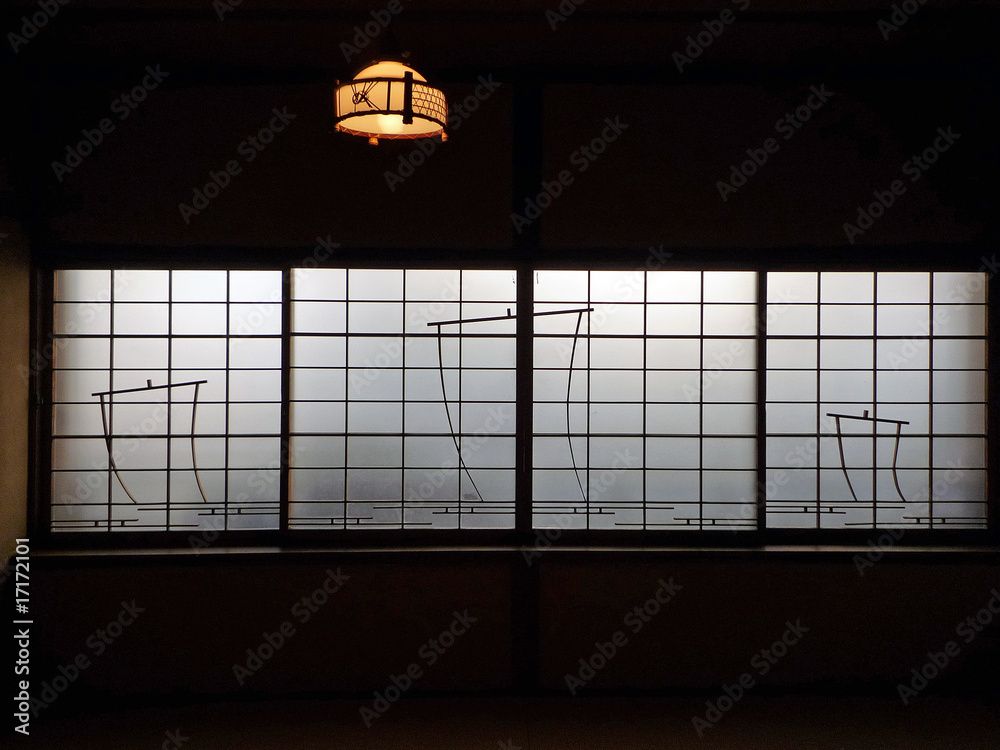 Fototapeta premium 障子の帆掛け舟