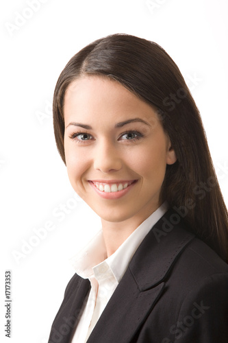 Happy young business woman