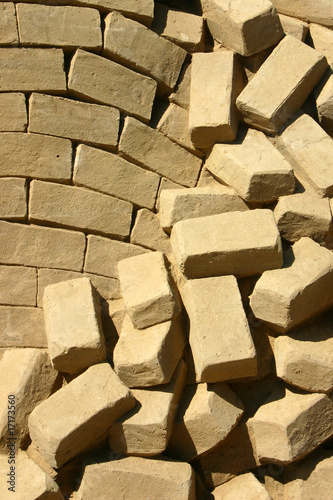 Fototapeta Naklejka Na Ścianę i Meble -  Sandsteinmauer Ziegel
