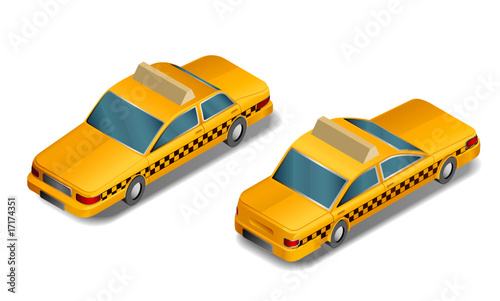taxi- vector- isometric perspective
