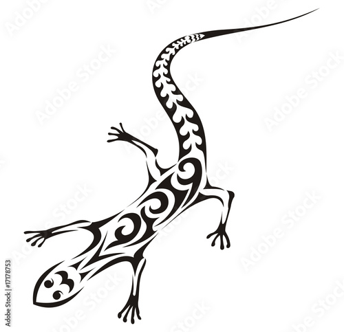 Tribal lizard vector tattoo