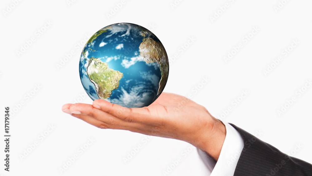 Human hand holding the Earth Planet. World protection Human hand holding the Earth Planet. World protection