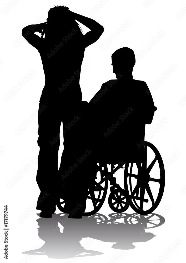 Disabled person on a walk Disabled person on a walk