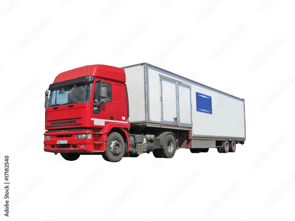 diesel (fuel) heavy cargo trucks (lorry) on speed highway