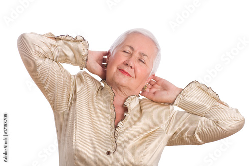 Senior Woman Stretching with Joy photo