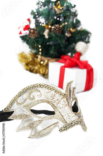 Mask and Christmas decoration