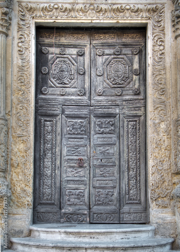 The portal of Santa Chiara church. Matera. Basilicata.