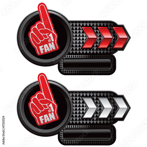 Number one fan foam hand on arrow banners