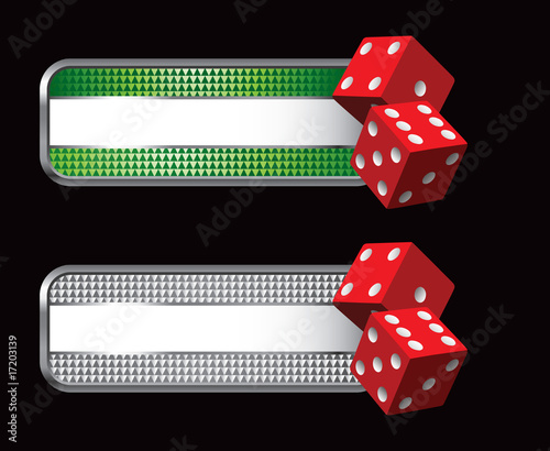 Red dice on specialized banners