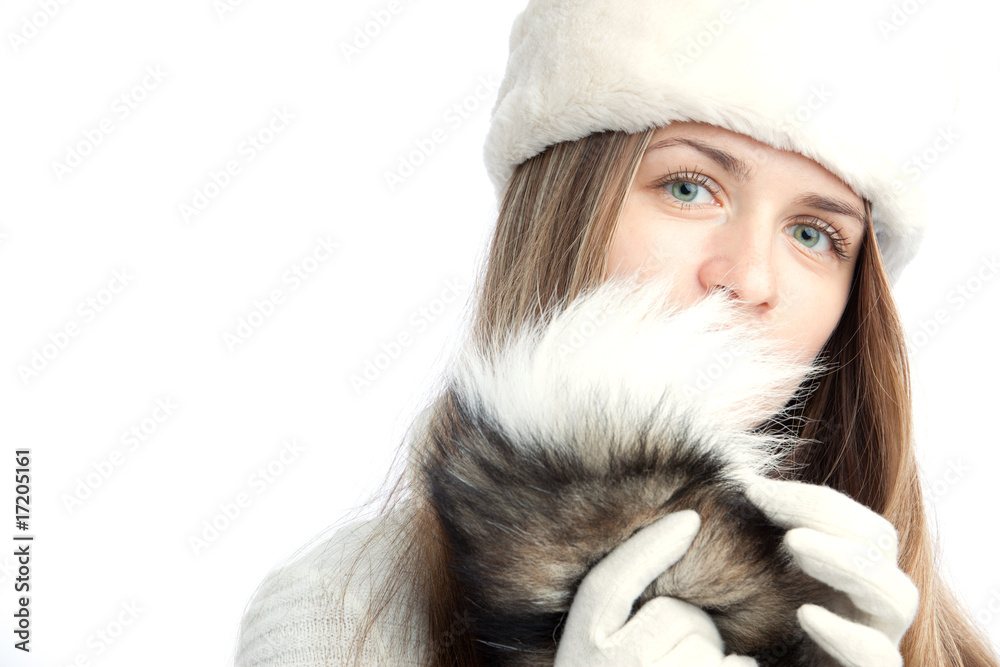 beautiful girl with fur beautiful girl with fur