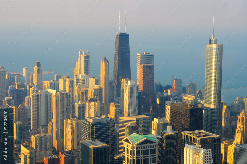View of Chicago from the top of its tallest building