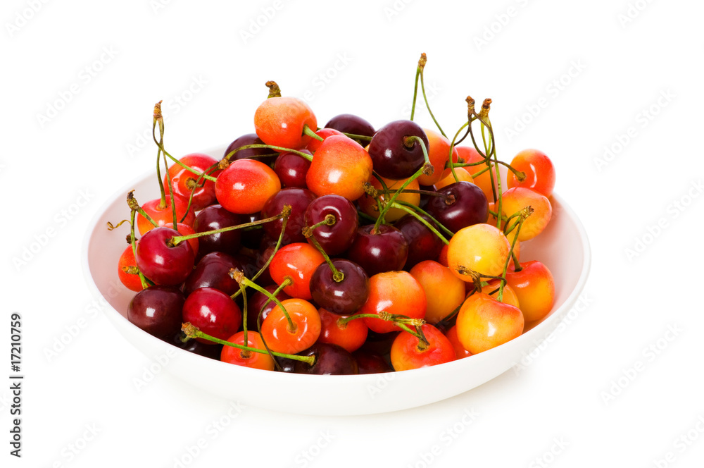 Cherries isolated on the white background Cherries isolated on the white background