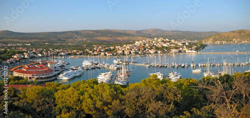 Obraz na płótnie Panorama of Rogoznica in croatia w salonie