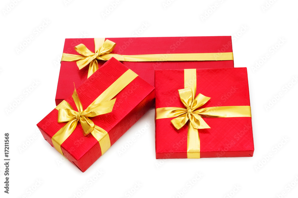 Gift boxes isolated on the white background Gift boxes isolated on the white background