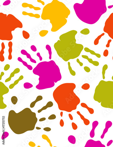Prints of hands - seamless pattern