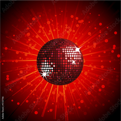 red sparkling disco ball